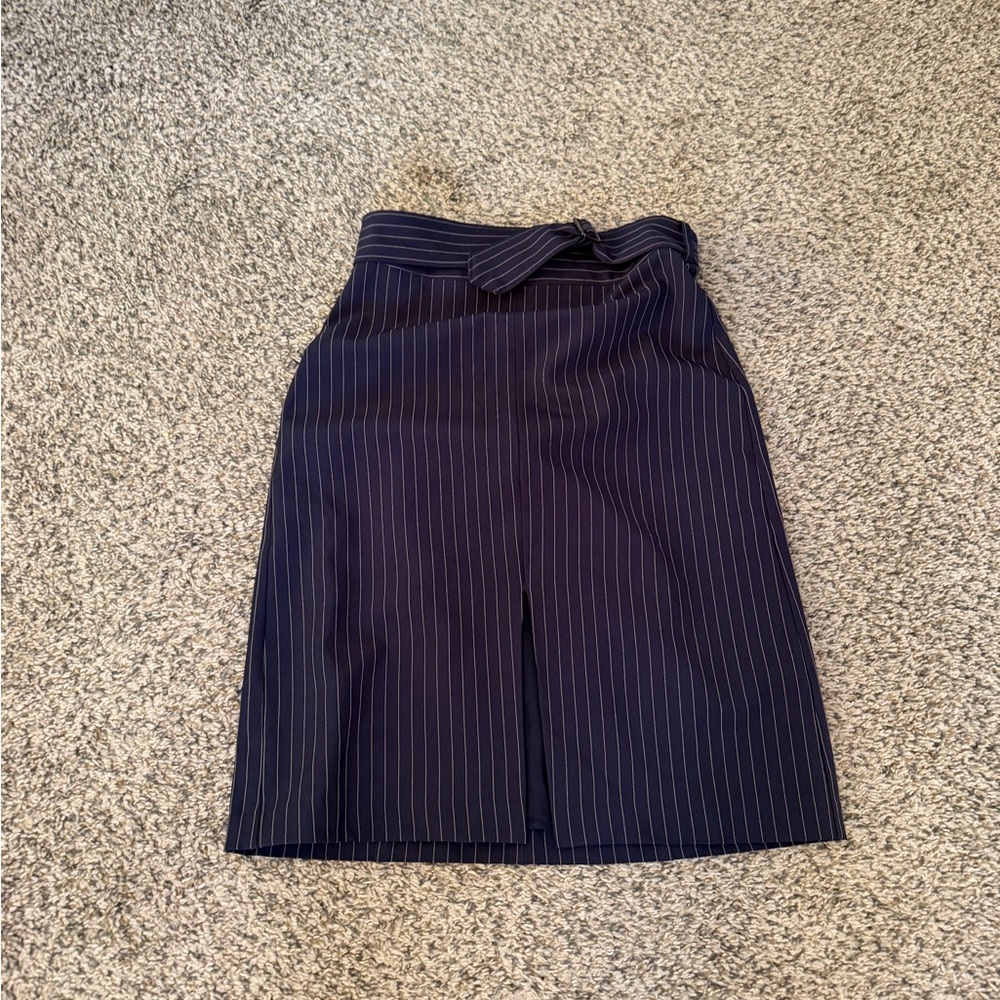 Banana Republic Navy Pinstripe Pencil Skirt